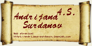 Andrijana Surdanov vizit kartica